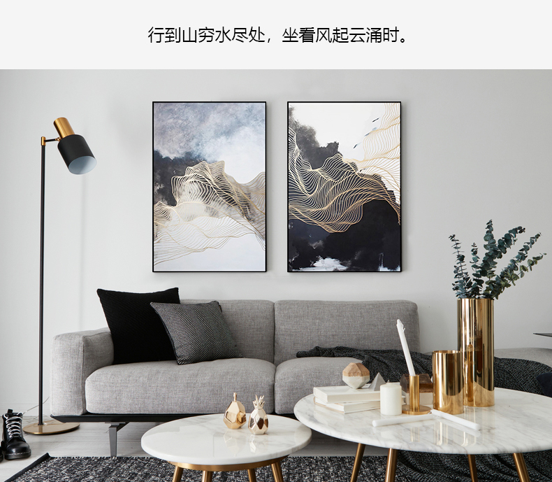 现代抽象装饰画 唯美风景玄关走廊客厅挂画 办公室晶瓷画 纯手绘油画 风起云涌